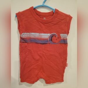 GAP 0-3 Month Red Wave Graphic Kids Romper